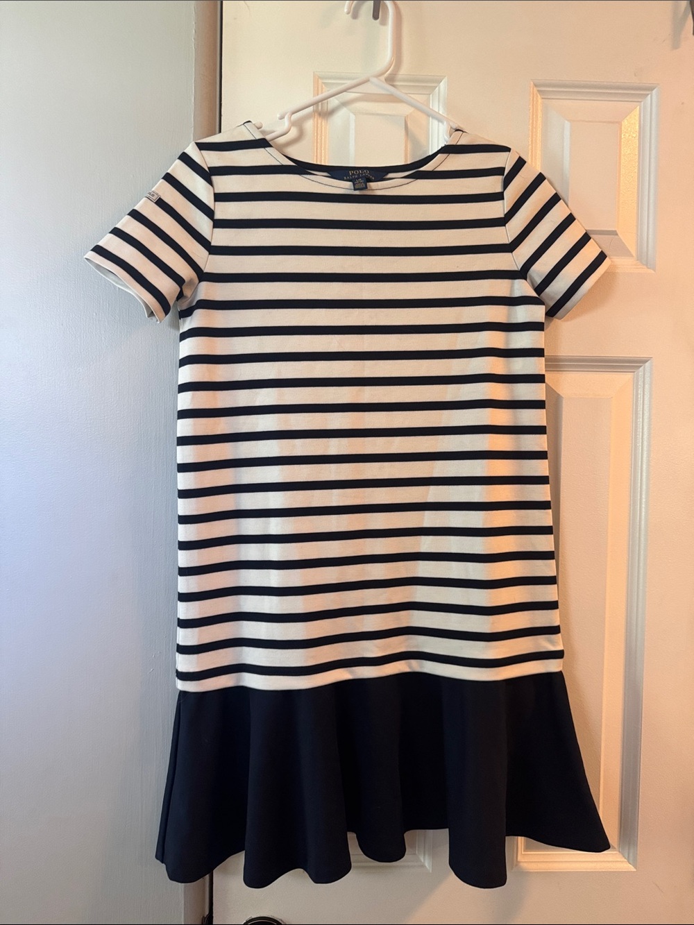 Polo by Ralph Lauren Navy and White Striped Short-Sleeve Dress